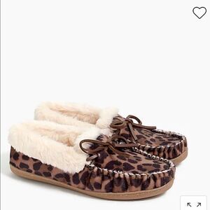 J. CREW CALF HAIR MOTIF LEOPARD MOCCASIN.  NEW